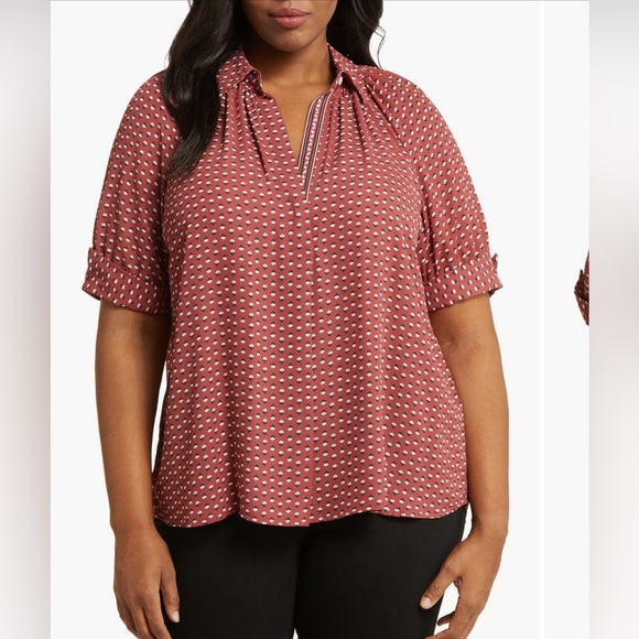 NWT Max Studio Puff Sleeve Top size 1X - Picture 1 of 3